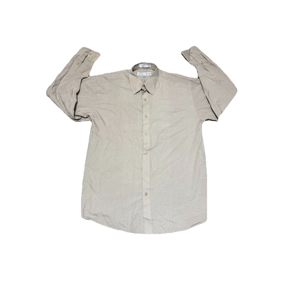 Alberto Cellini hand tailored long sleeve dress shirt tan 15.5 34/35